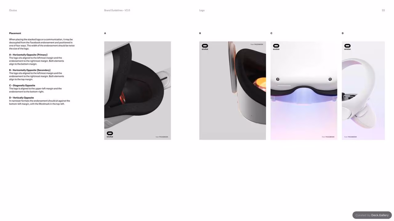 Oculus Brand Guidelines v2.0, slide 33