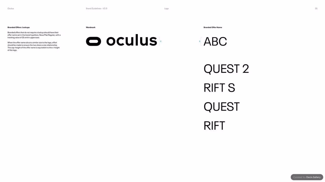 Oculus Brand Guidelines v2.0, slide 35