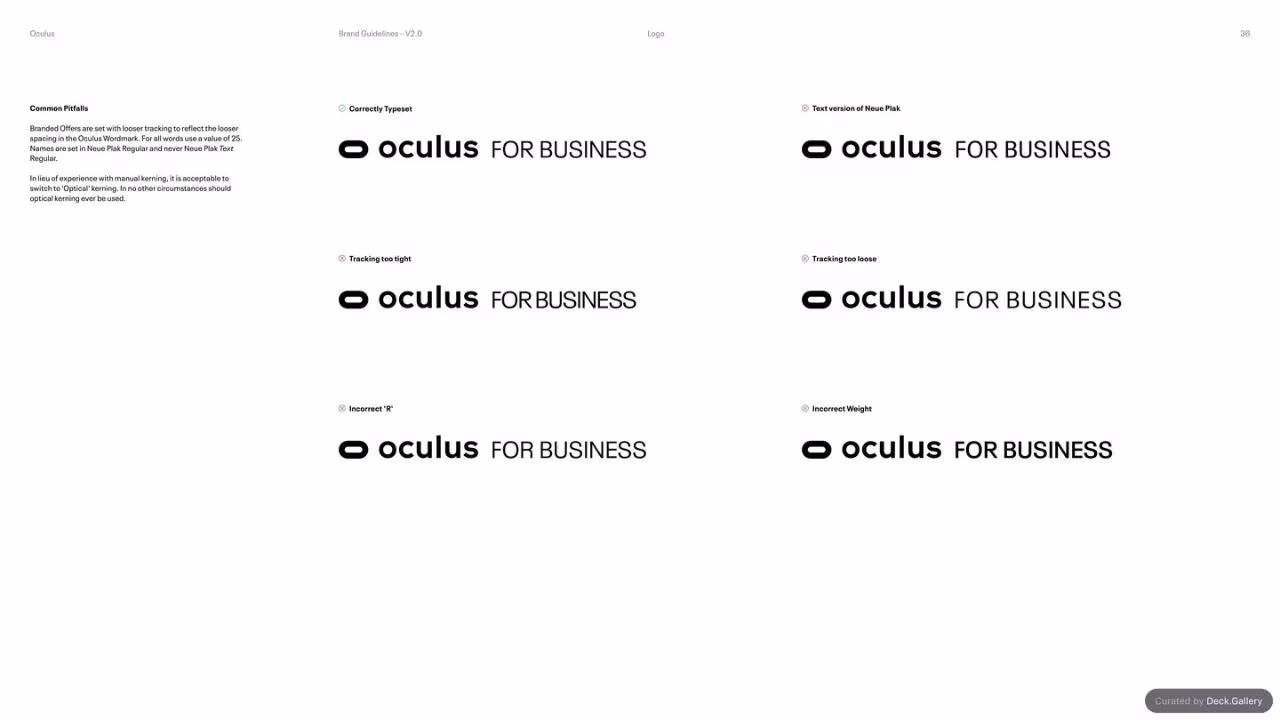 Oculus Brand Guidelines v2.0, slide 36