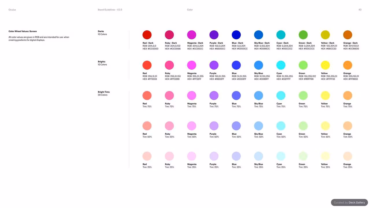 Oculus Brand Guidelines v2.0, slide 43