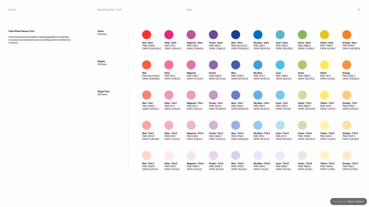 Oculus Brand Guidelines v2.0, slide 44