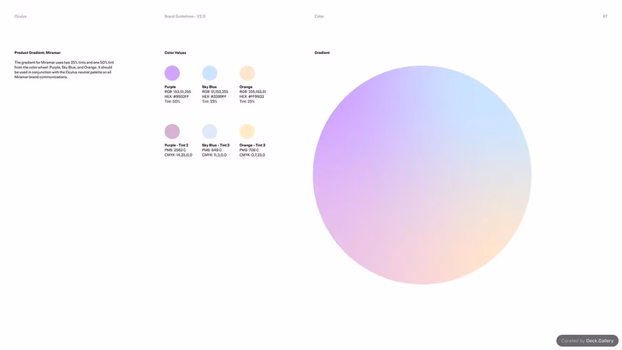 Oculus Brand Guidelines v2.0, slide 47