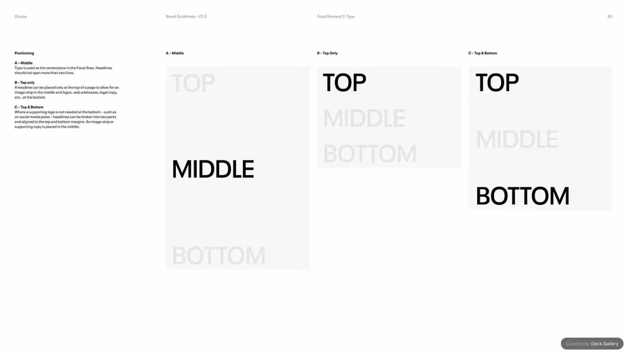 Oculus Brand Guidelines v2.0, slide 85