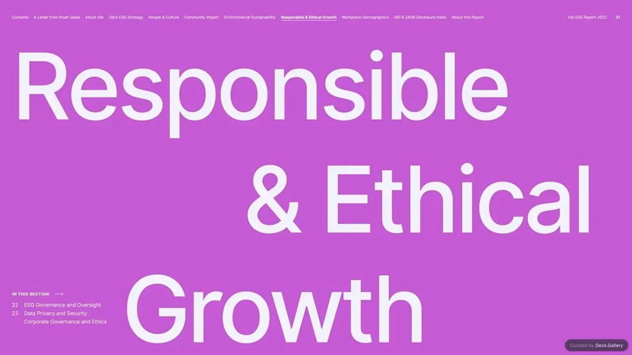 Olo ESG Report 2022, slide 21