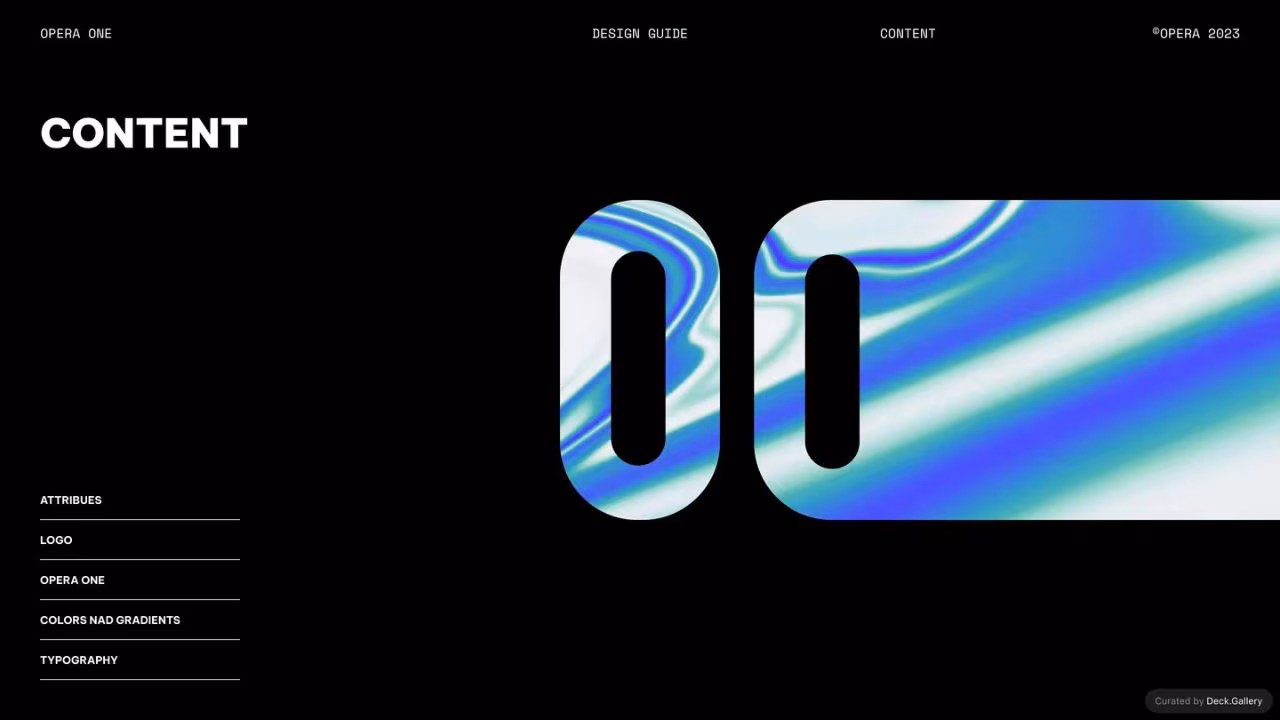Opera One Design Guide 2023, slide 3
