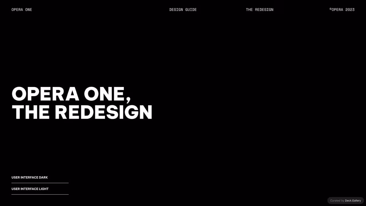 Opera One Design Guide 2023, slide 13