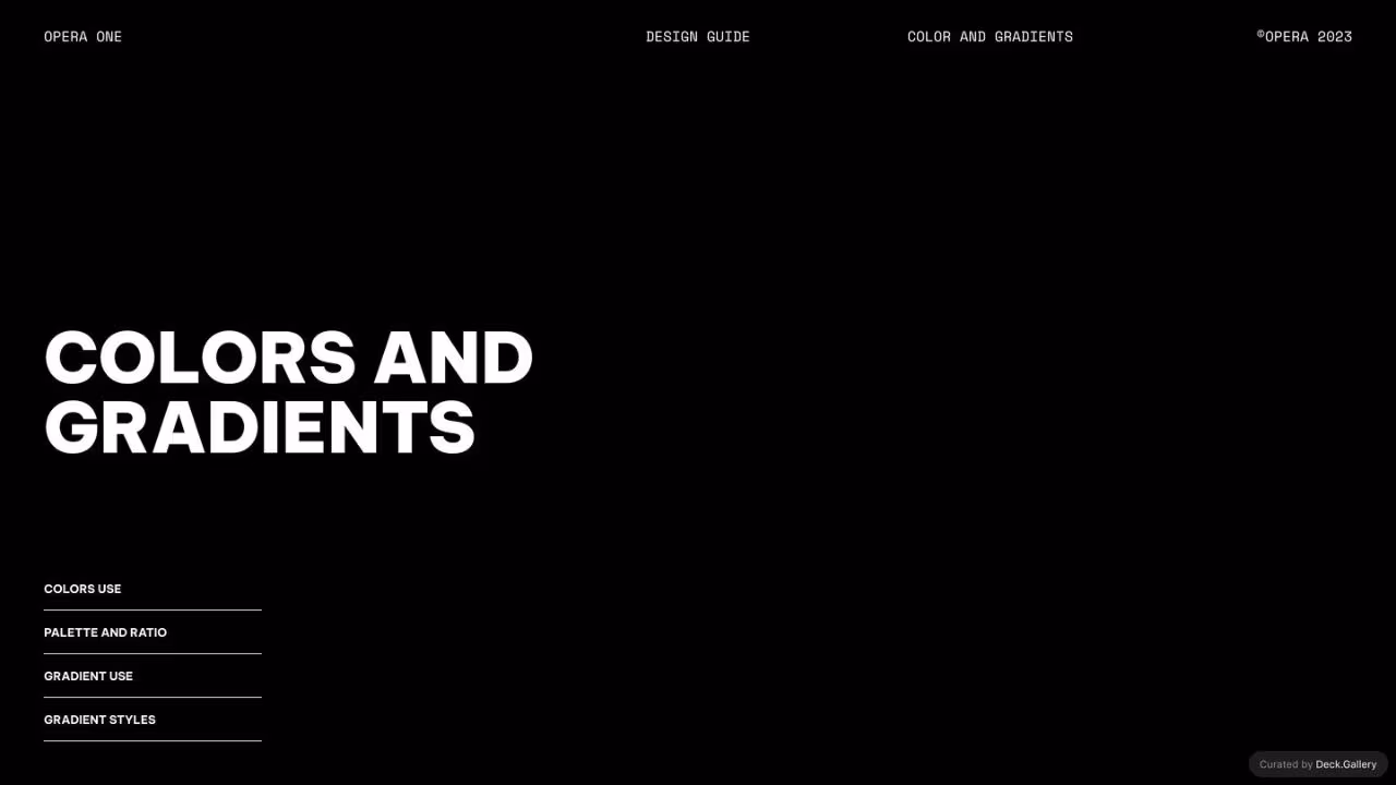 Opera One Design Guide 2023, slide 16