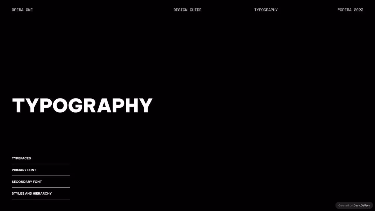 Opera One Design Guide 2023, slide 25