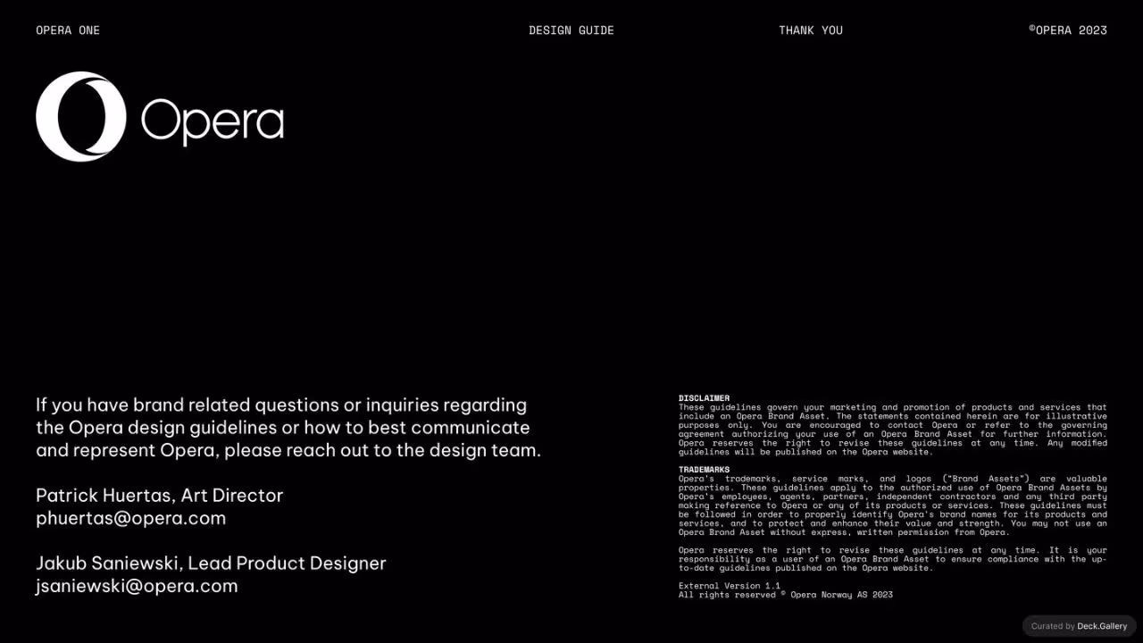 Opera One Design Guide 2023, slide 31