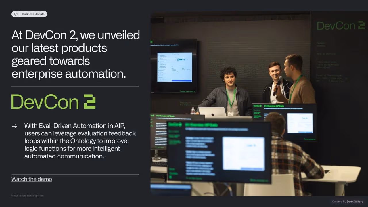 Palantir Q1 2025 Investor Update, slide 8