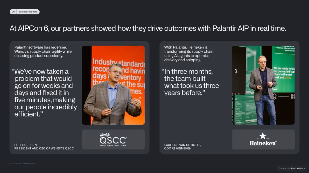 Palantir Q1 2025 Investor Update, slide 9