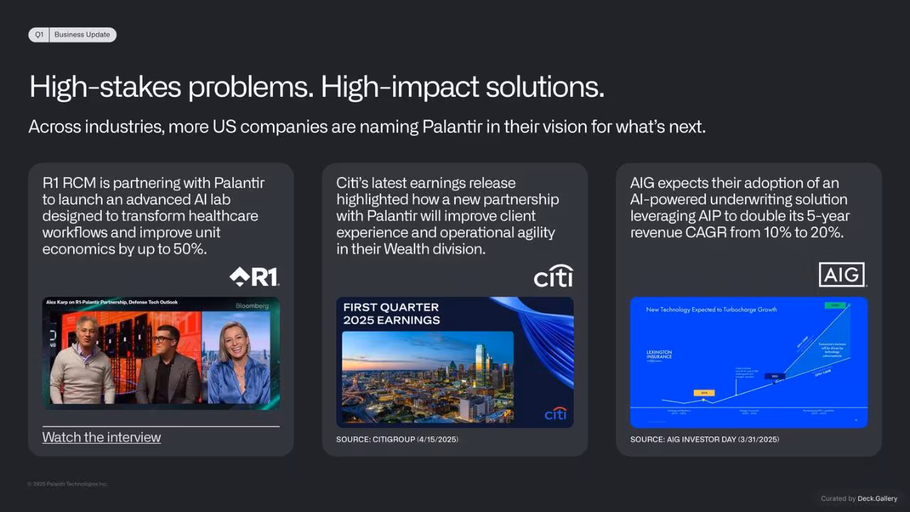 Palantir Q1 2025 Investor Update, slide 10