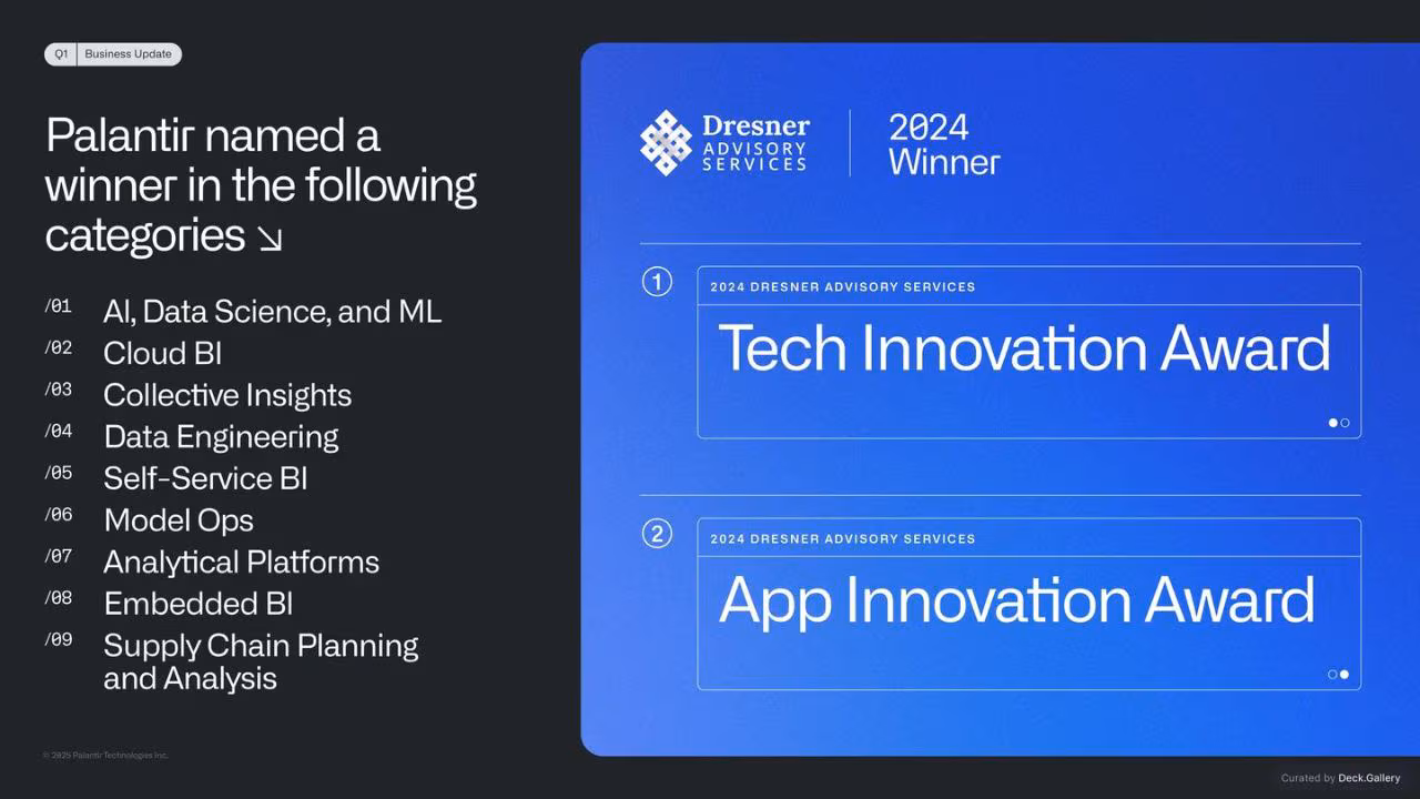 Palantir Q1 2025 Investor Update, slide 12