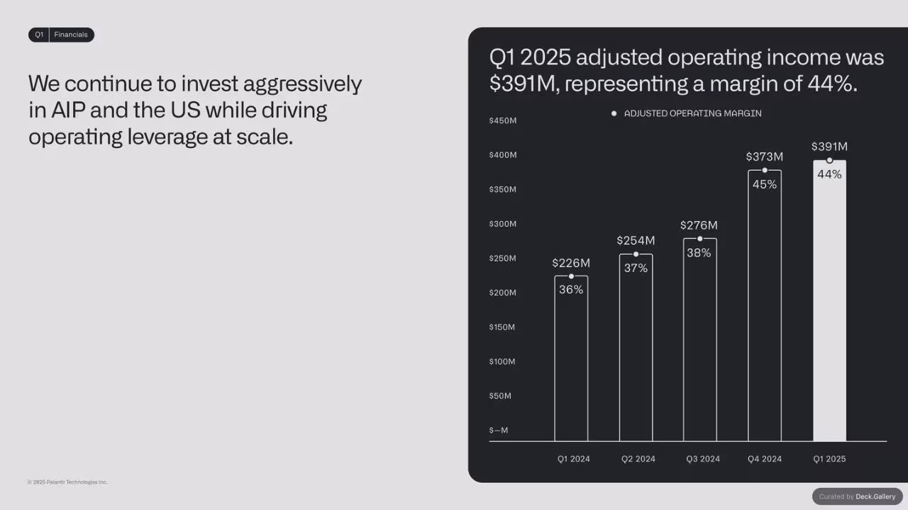 Palantir Q1 2025 Investor Update, slide 23