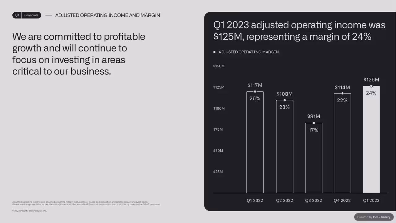 Palantir Q1 Business Update 2023, slide 20