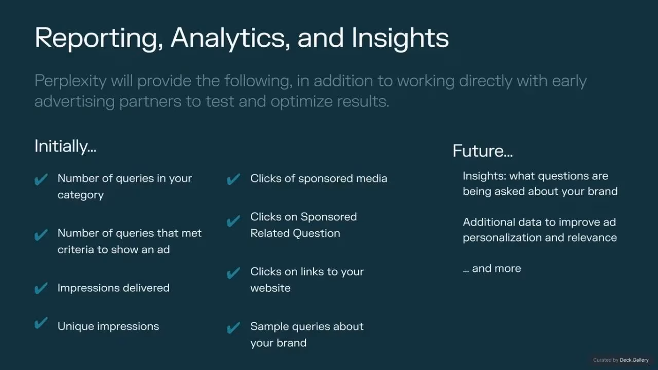 Perplexity Ads Pitch Deck 2024, slide 31