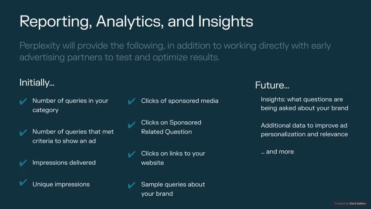 Perplexity Ads Pitch Deck, slide 31