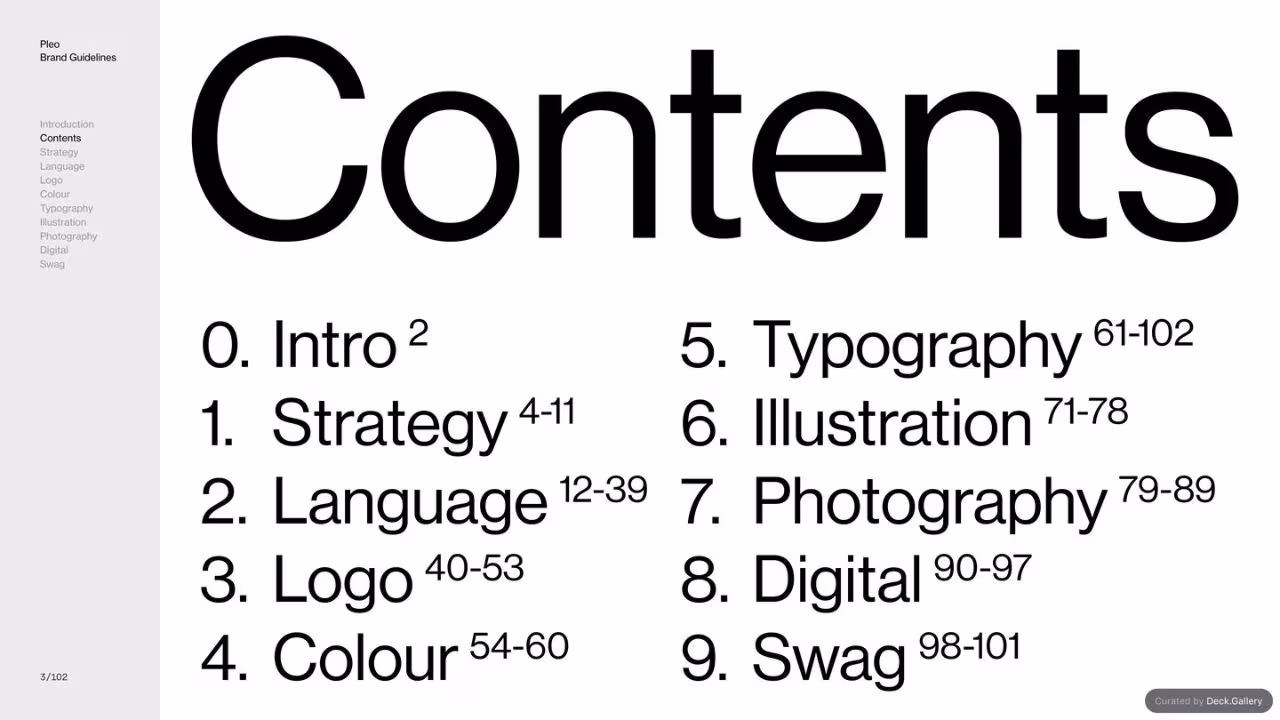 Pleo Brand Guidelines 2020, slide 3