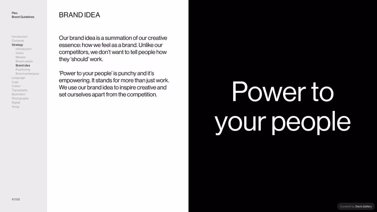 Pleo Brand Guidelines 2020, slide 9