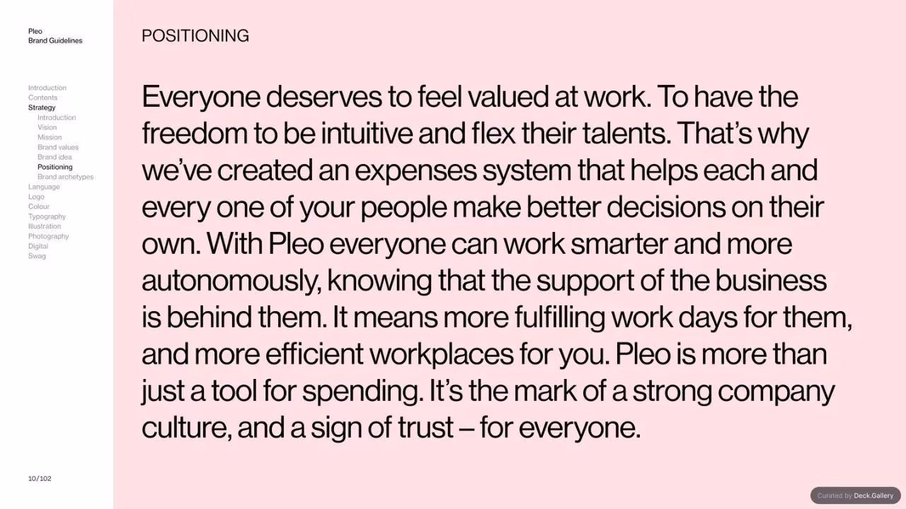 Pleo Brand Guidelines 2020, slide 10