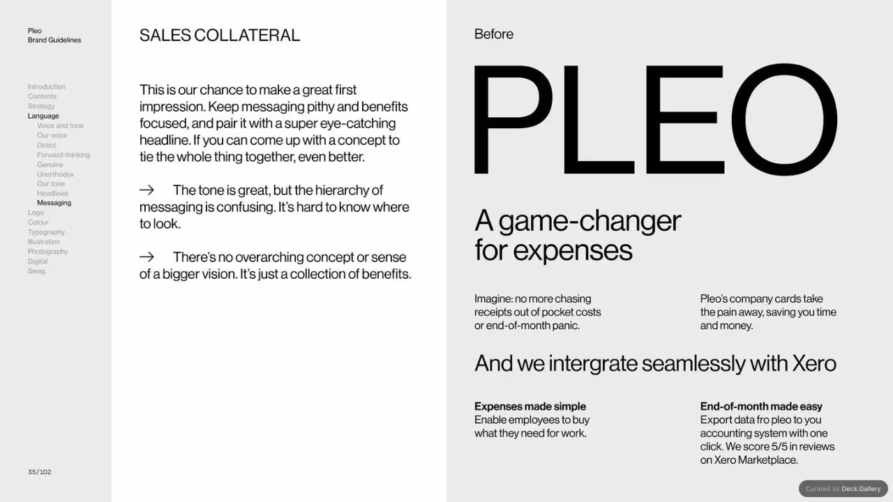 Pleo Brand Guidelines 2020, slide 35