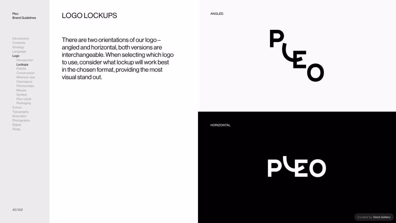 Pleo Brand Guidelines 2020, slide 42