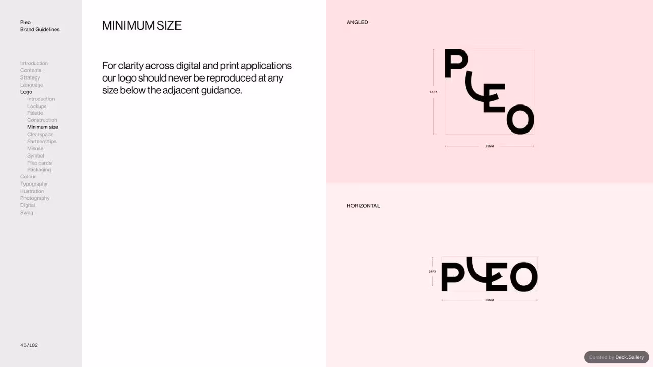 Pleo Brand Guidelines 2020, slide 45