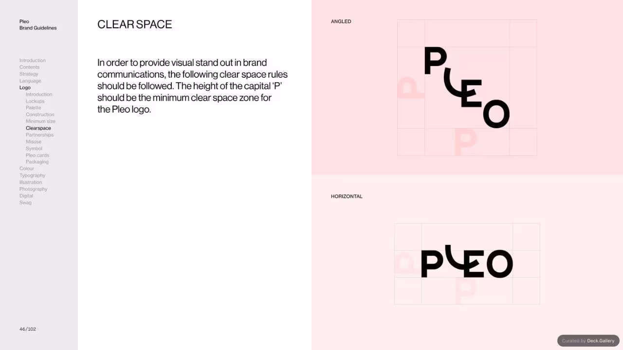 Pleo Brand Guidelines 2020, slide 46