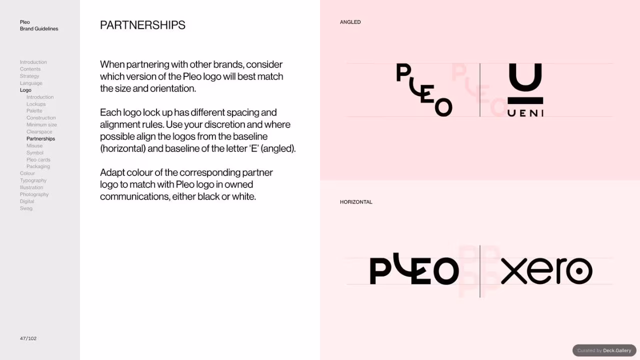 Pleo Brand Guidelines 2020, slide 47
