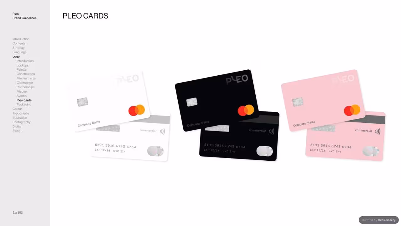 Pleo Brand Guidelines 2020, slide 51