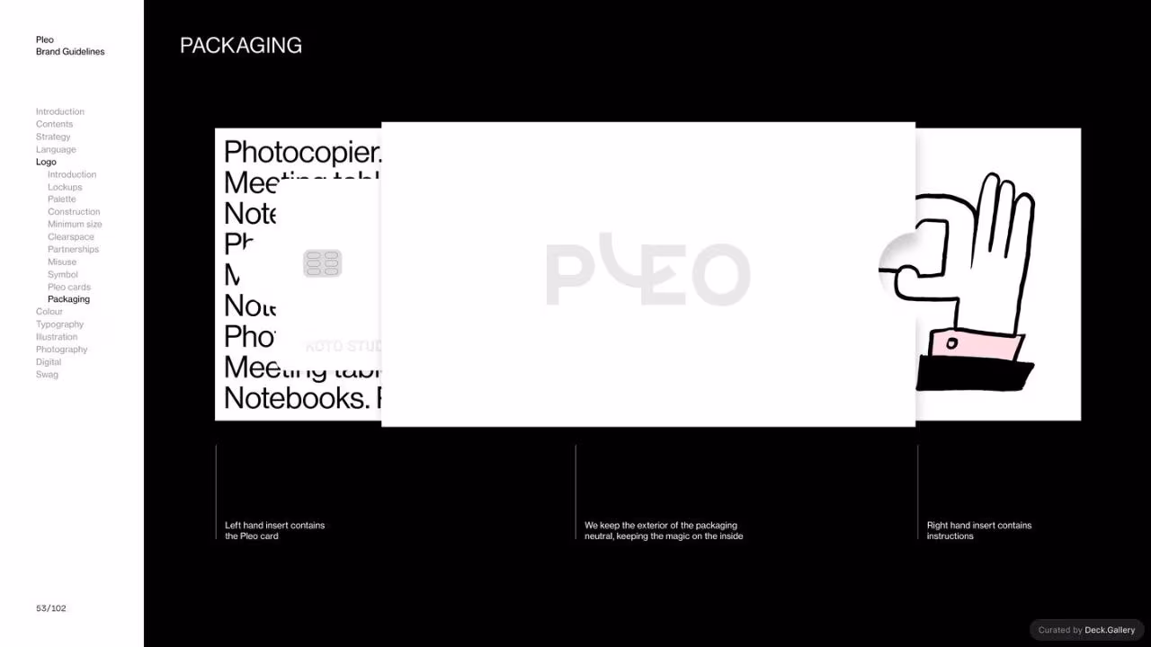 Pleo Brand Guidelines 2020, slide 53