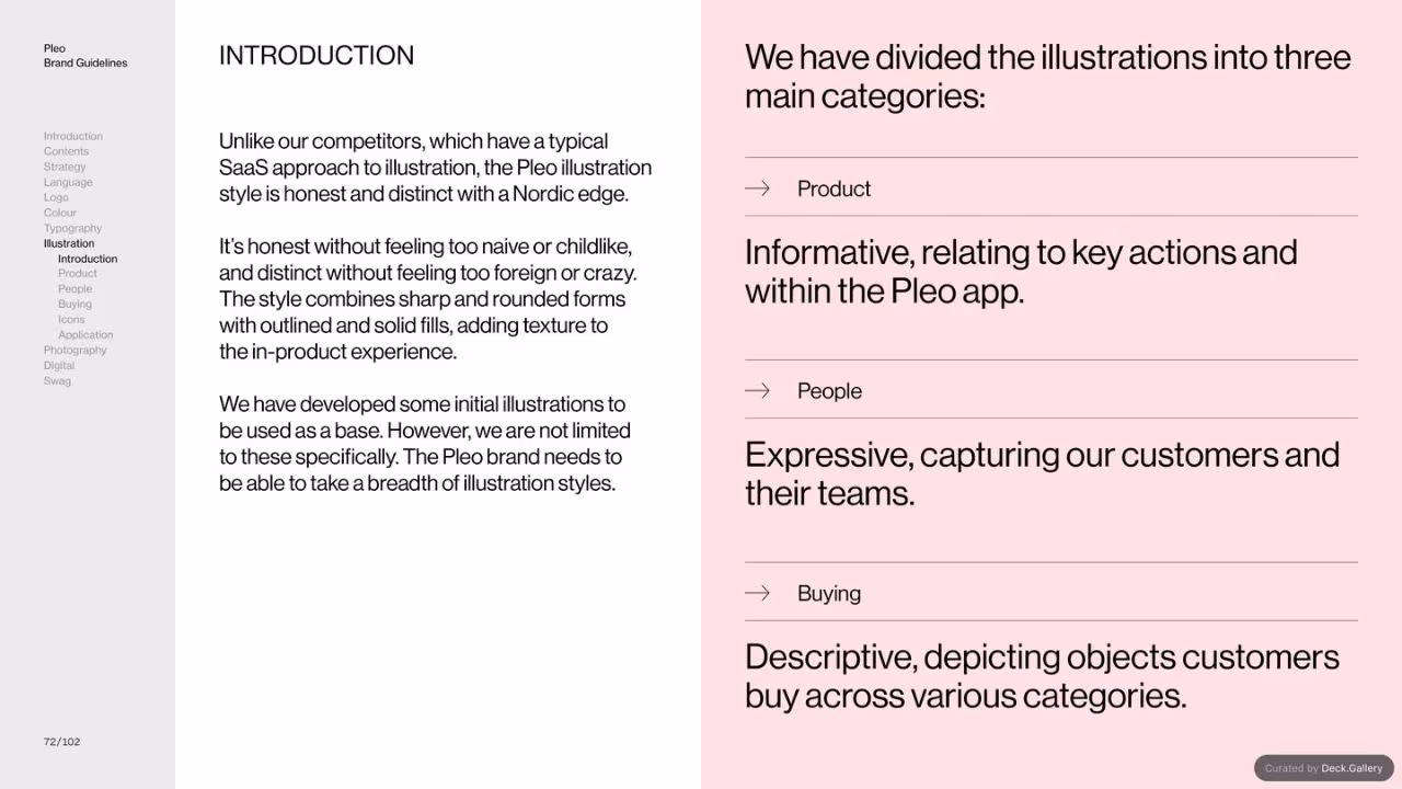 Pleo Brand Guidelines 2020, slide 72