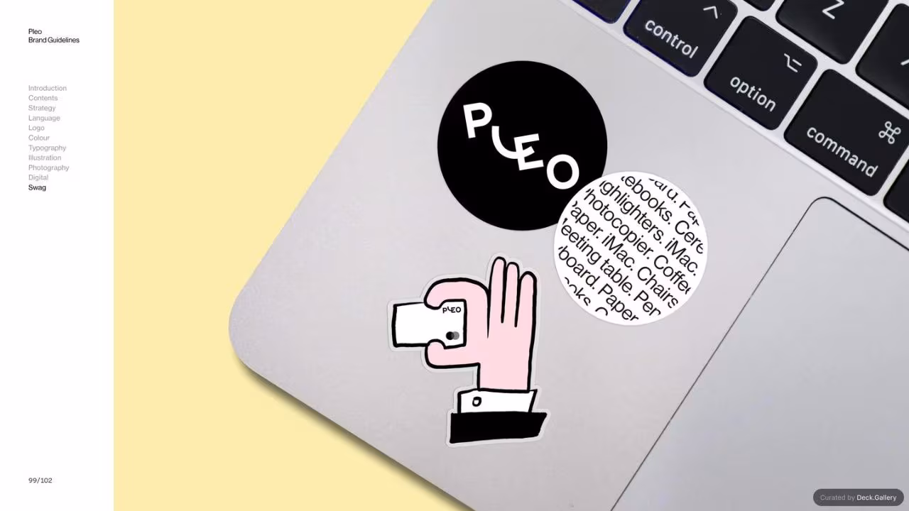 Pleo Brand Guidelines 2020, slide 99