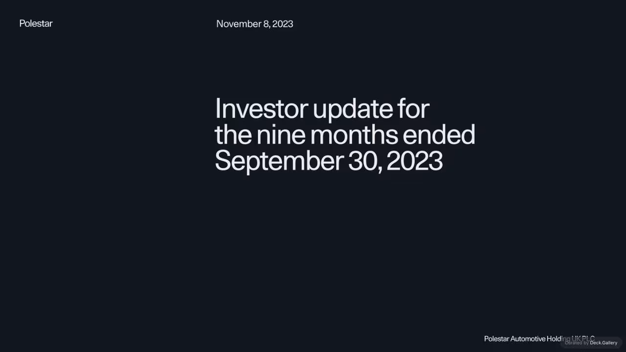 Polestar Investor Update 2023