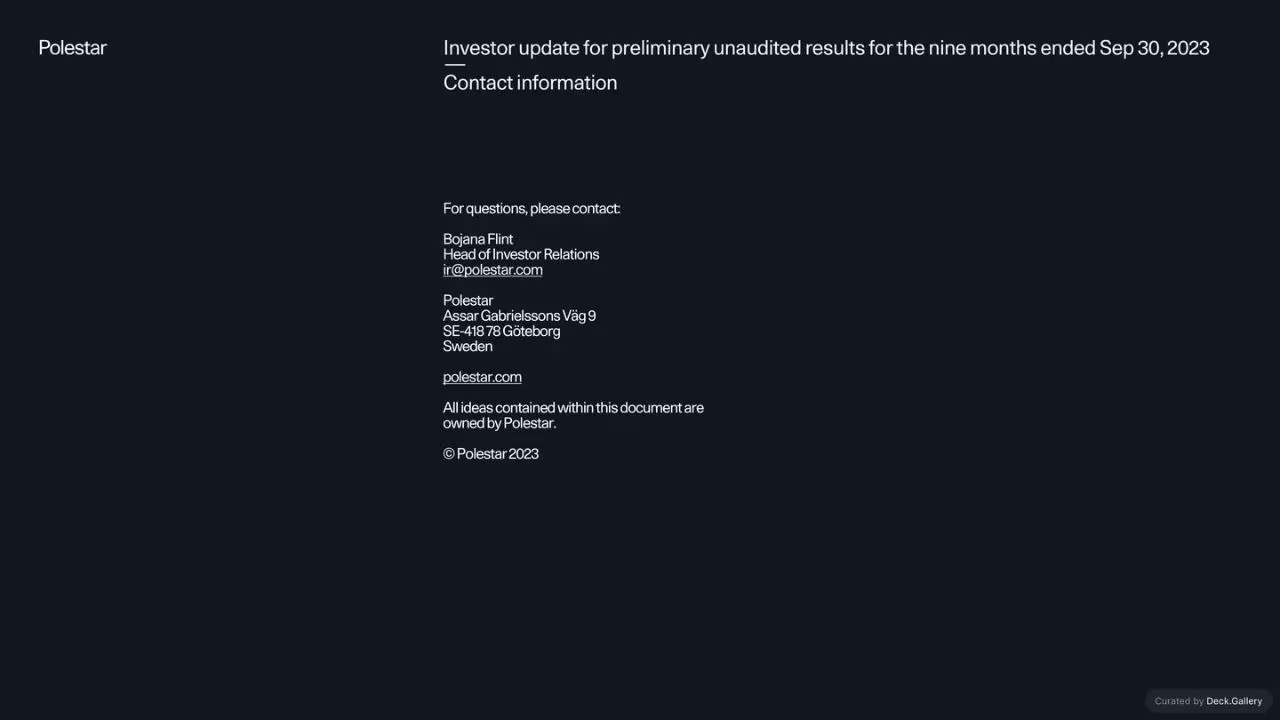 Polestar Investor Update 2023, slide 30