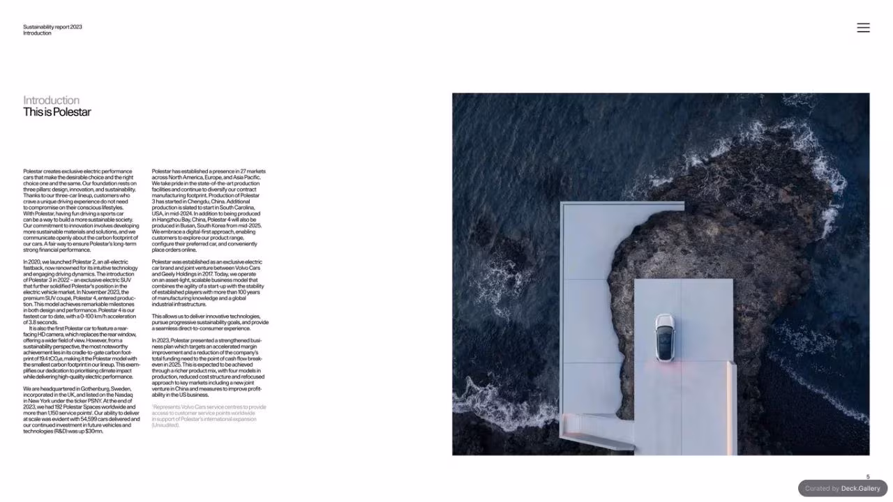 Polestar Sustainability Report 2023, slide 5