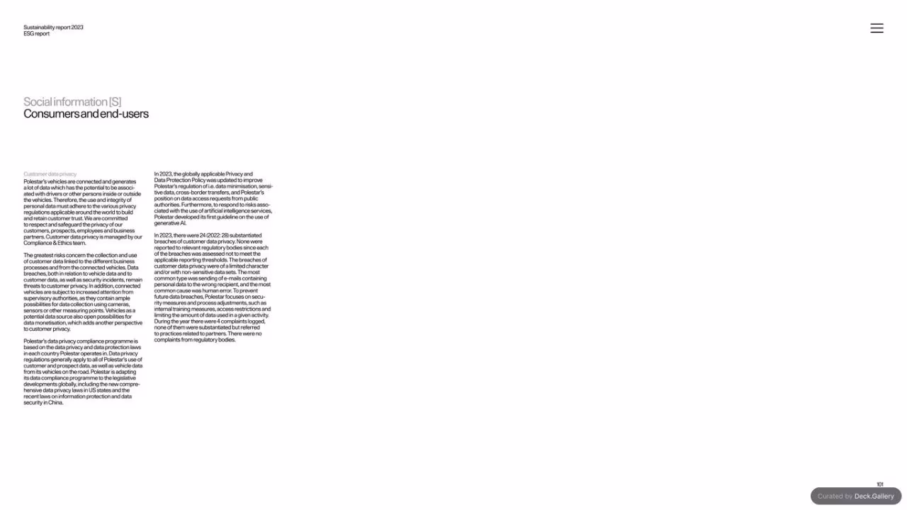 Polestar Sustainability Report 2023, slide 101