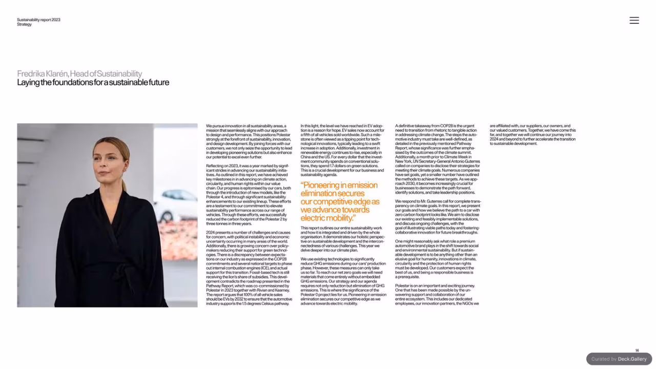 Polestar Sustainability Report 2023, slide 14