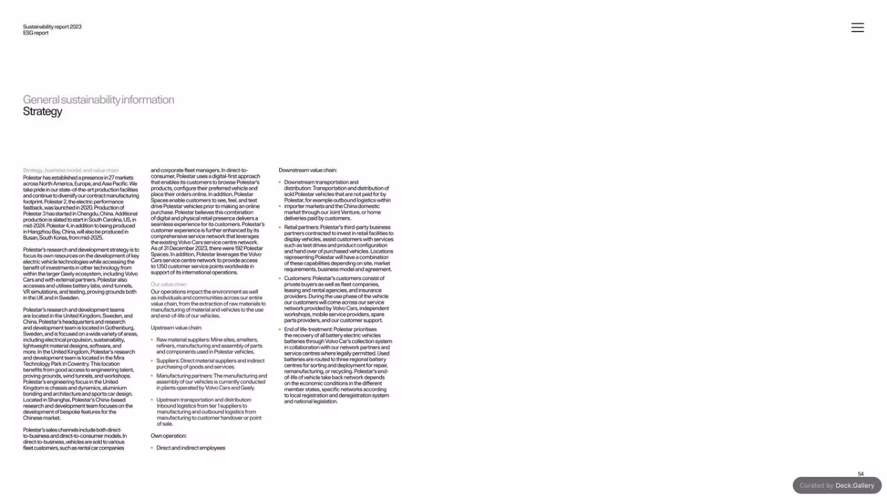 Polestar Sustainability Report 2023, slide 54