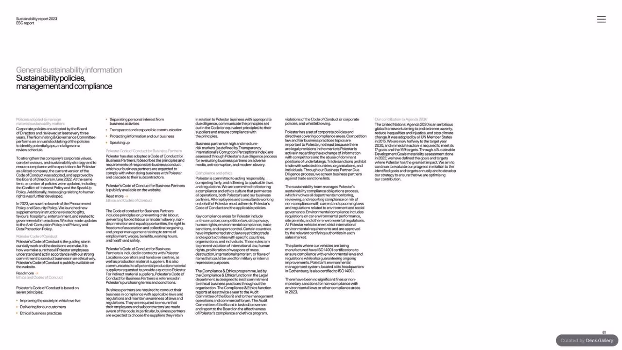 Polestar Sustainability Report 2023, slide 61