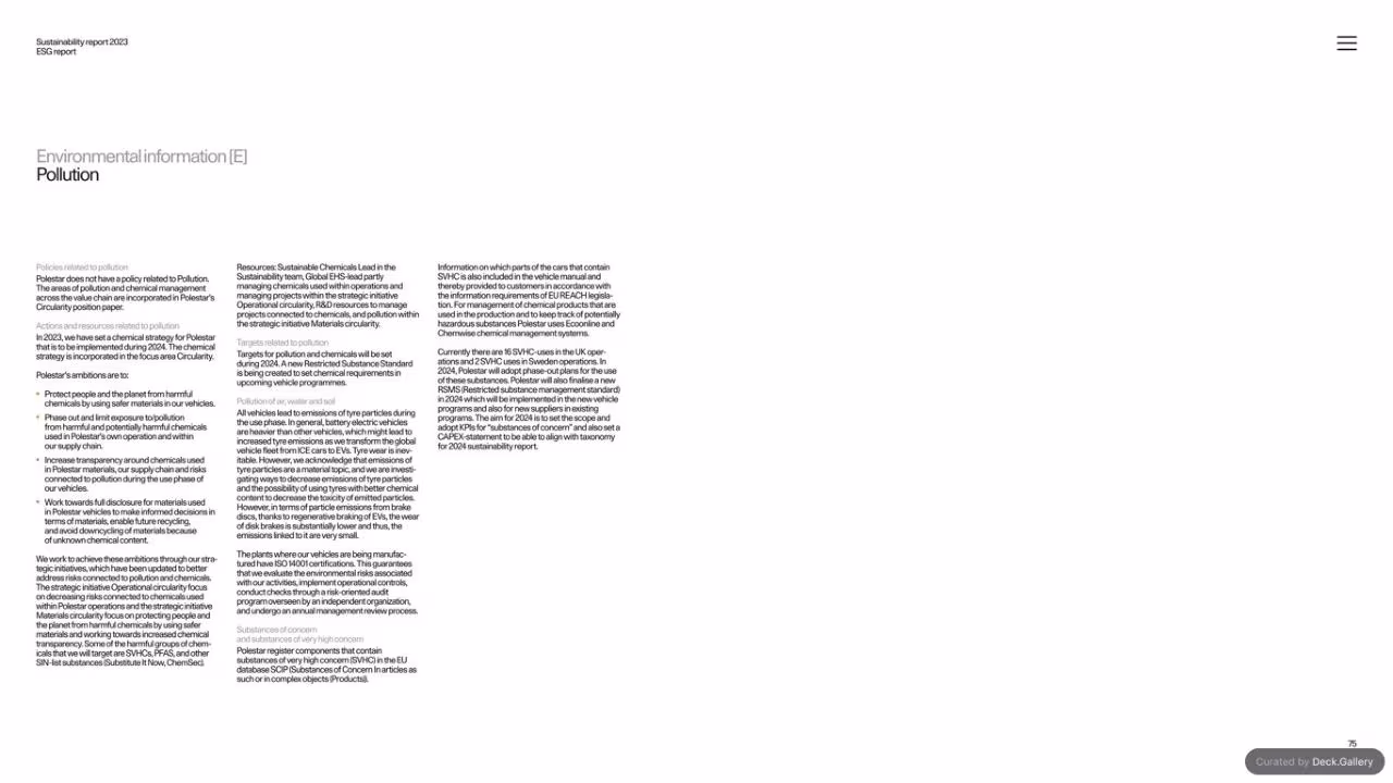 Polestar Sustainability Report 2023, slide 75