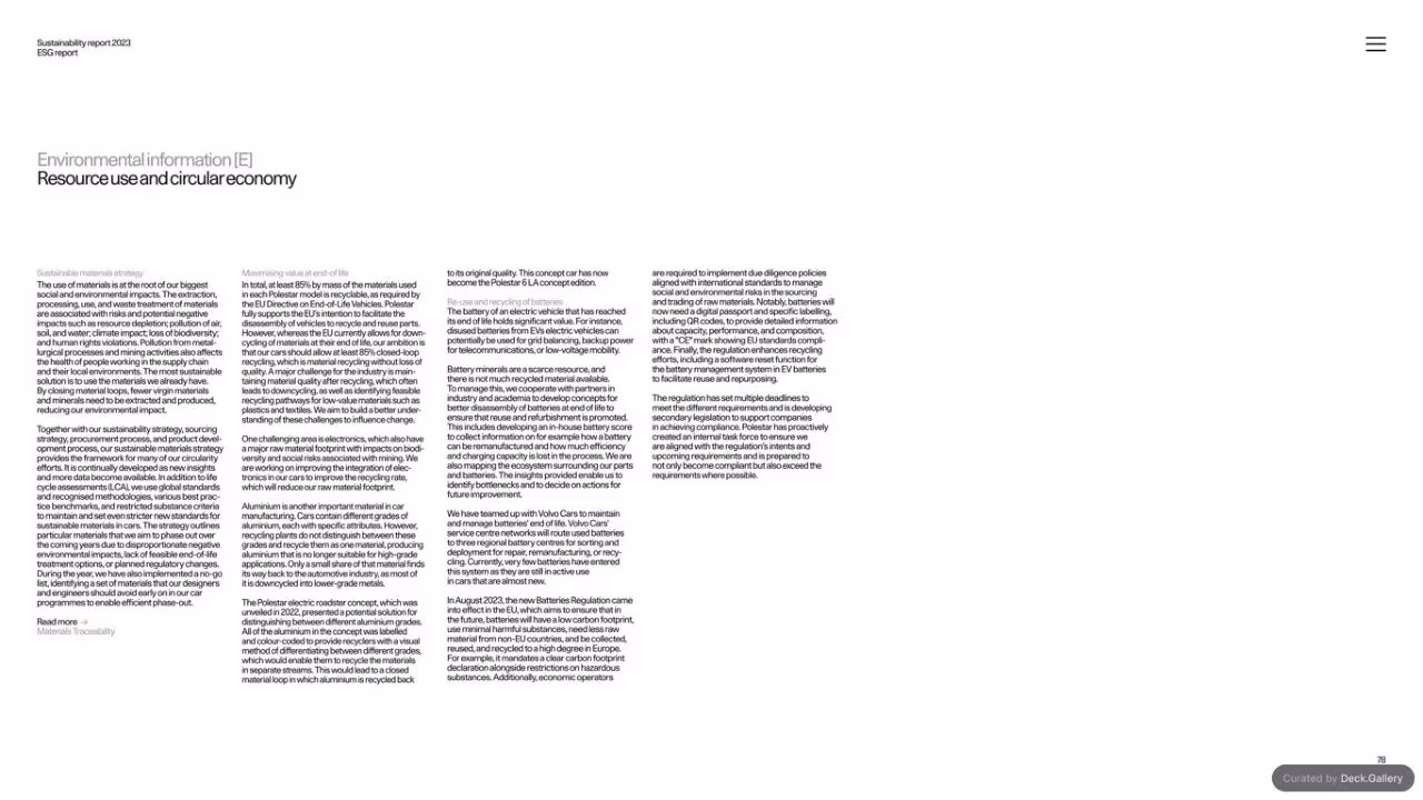 Polestar Sustainability Report 2023, slide 78