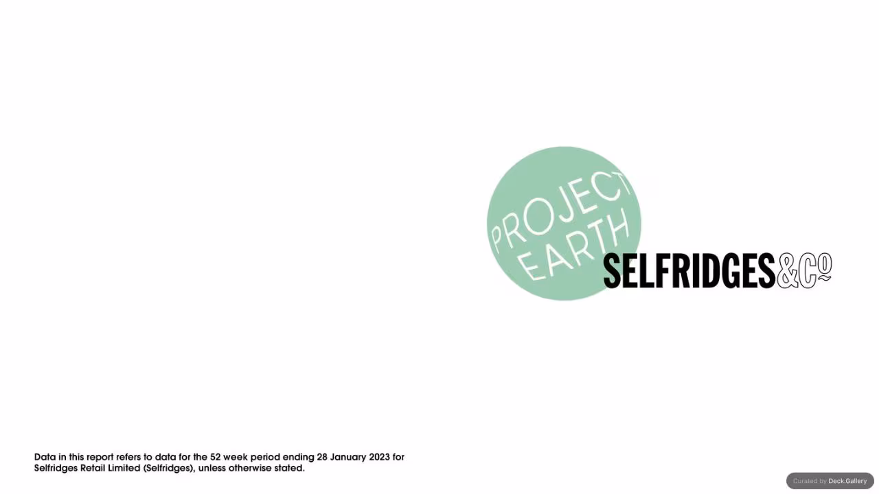 Selfridges Project Earth Report 2023, slide 2