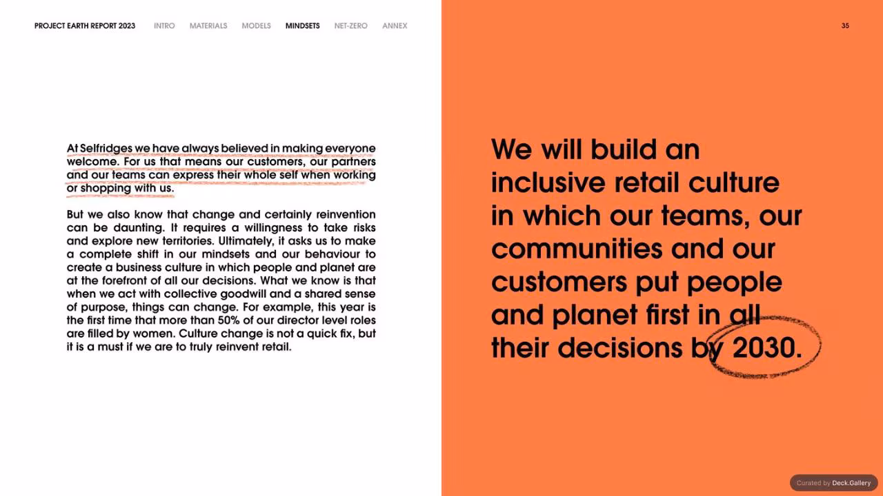 Selfridges Project Earth Report 2023, slide 35