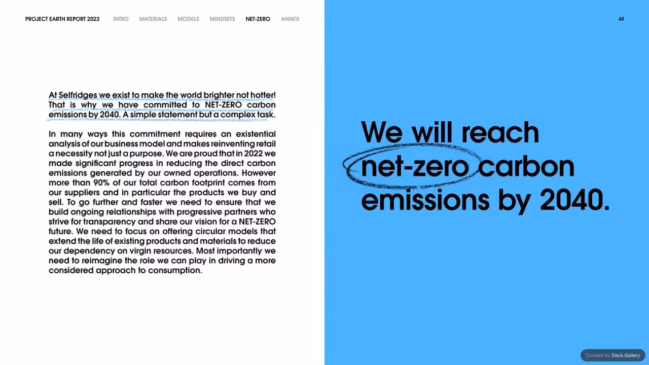 Selfridges Project Earth Report 2023, slide 48