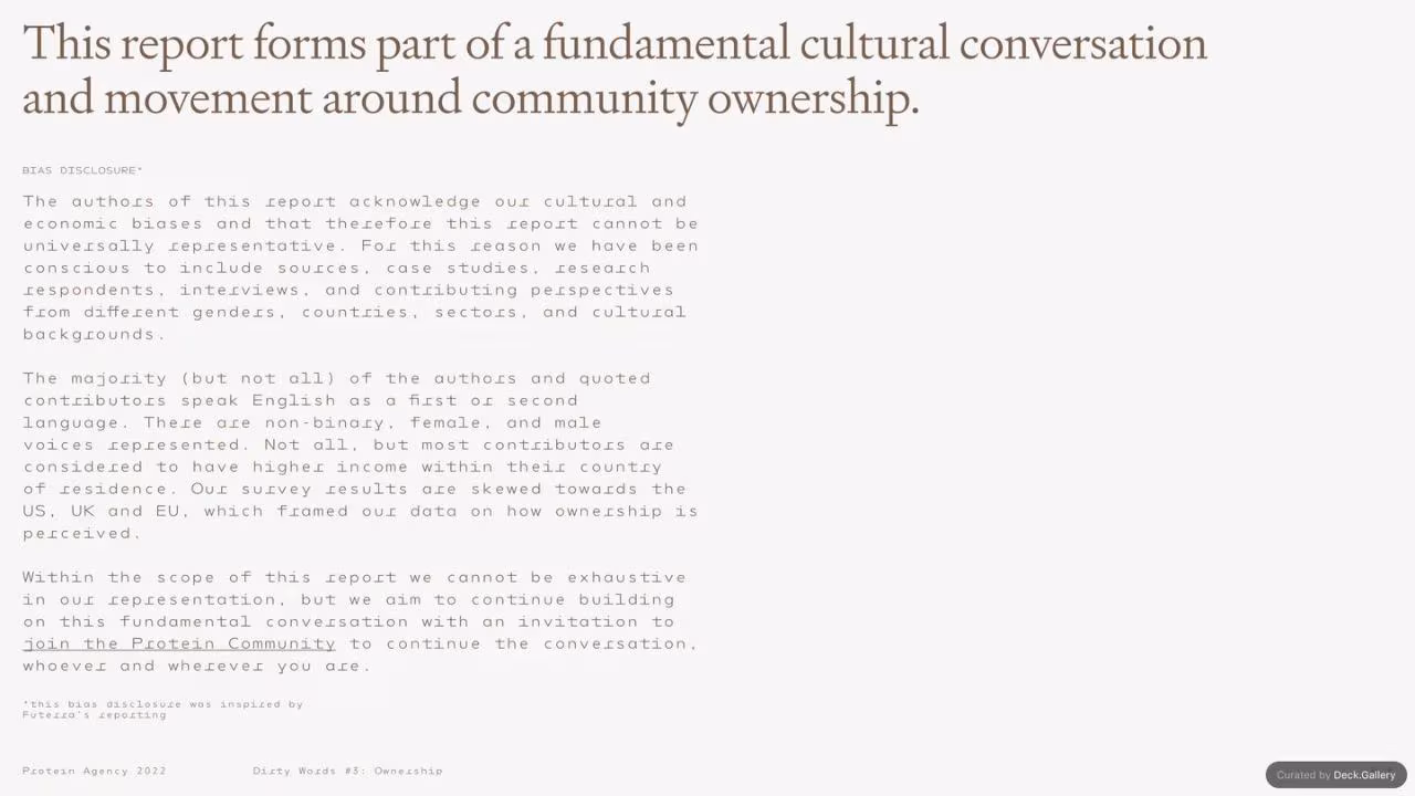Protein Agency: Ownership (Dirty Words #3) 2022, slide 7