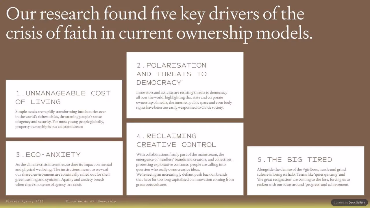 Protein Agency: Ownership (Dirty Words #3) 2022, slide 10
