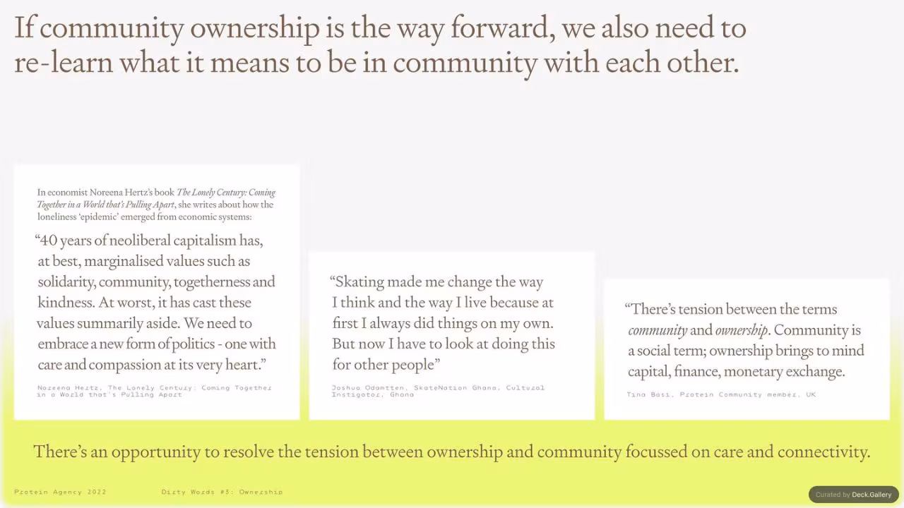 Protein Agency: Ownership (Dirty Words #3) 2022, slide 25