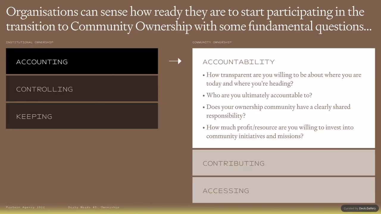Protein Agency: Ownership (Dirty Words #3) 2022, slide 49
