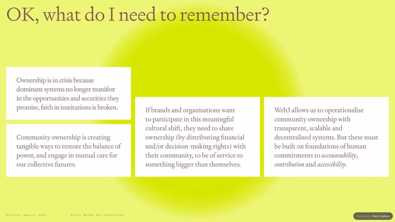 Protein Agency: Ownership (Dirty Words #3) 2022, slide 53